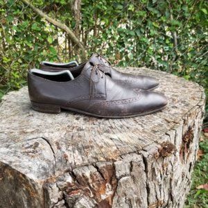 A. Testoni Basic Men's Leather Brown Lace Up Shoes